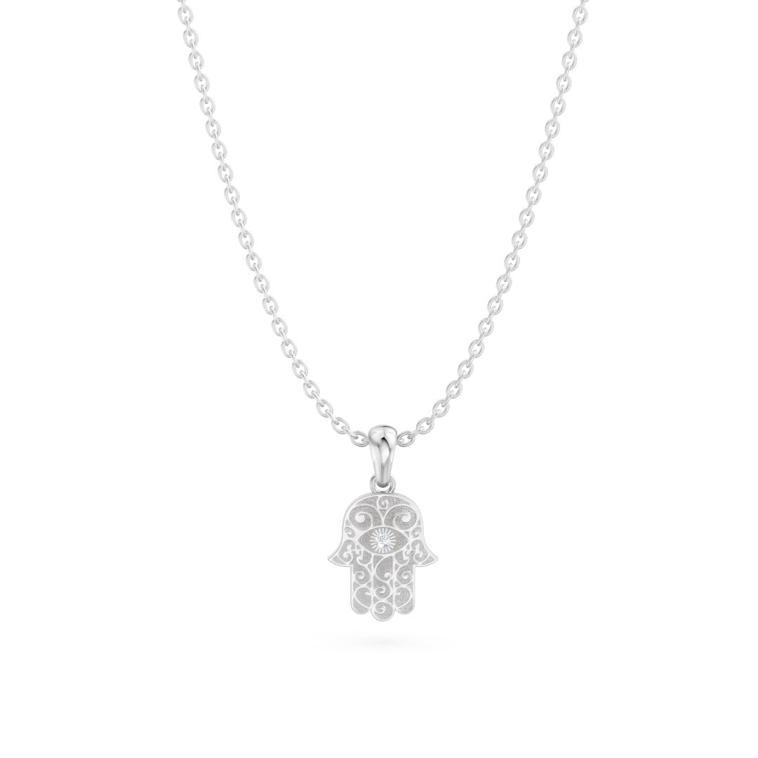 Hamsa Hand Lab Diamond Pendant