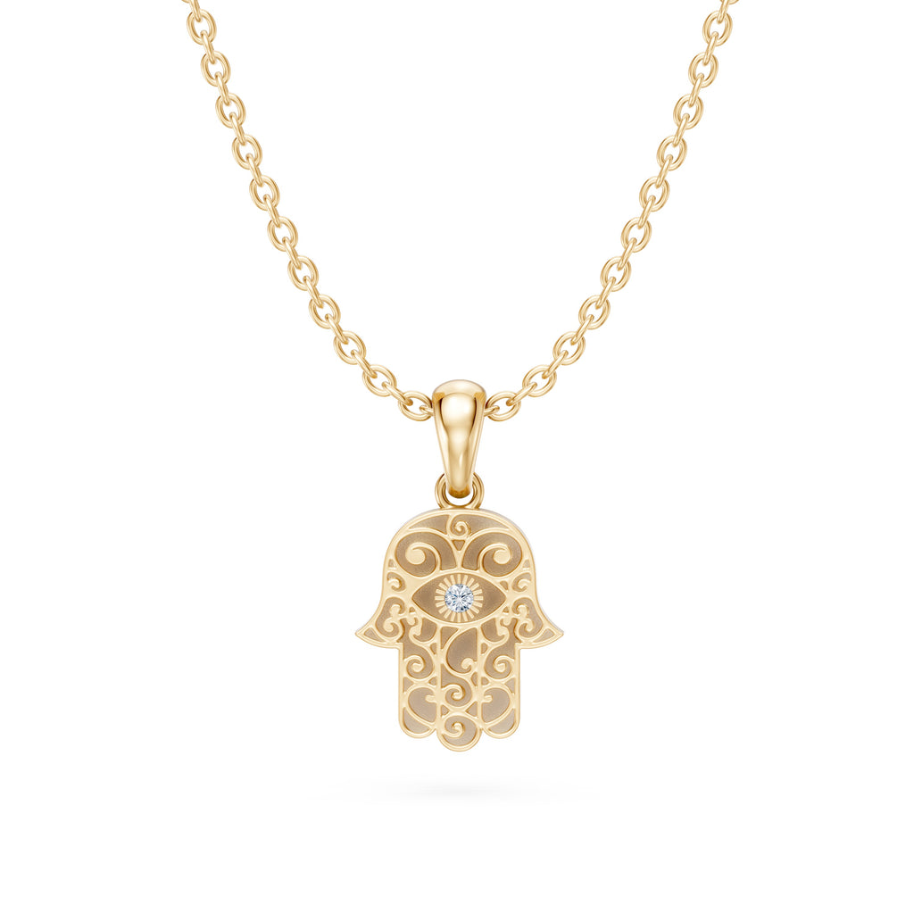 Hamsa Hand Lab Diamond Pendant