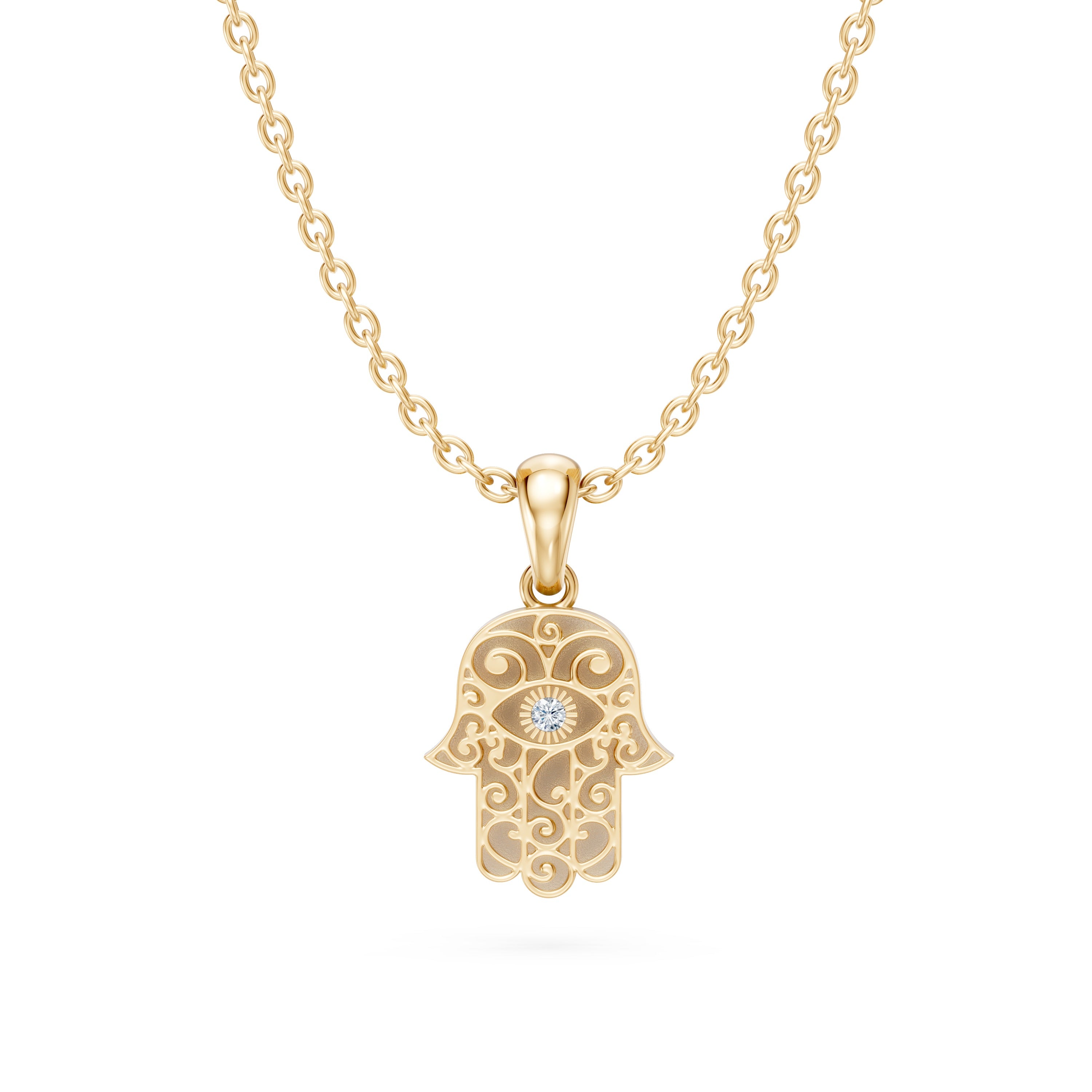 Hamsa Hand Lab Diamond Pendant