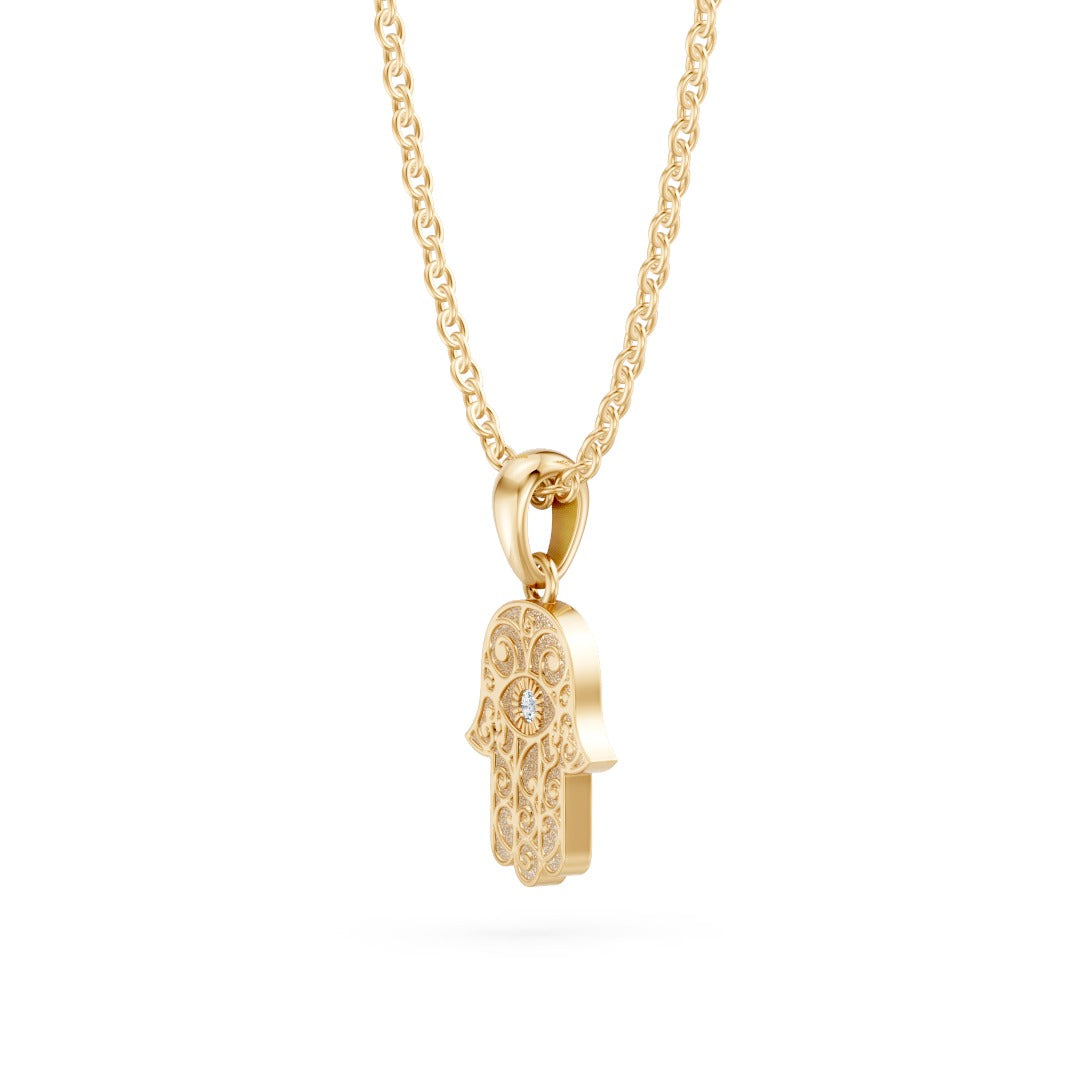 Hamsa Hand Lab Diamond Pendant