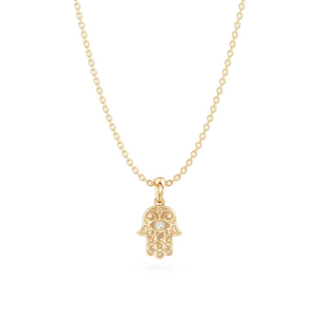 Hamsa Hand Lab Diamond Pendant