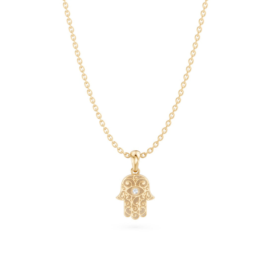Hamsa Hand Lab Diamond Pendant