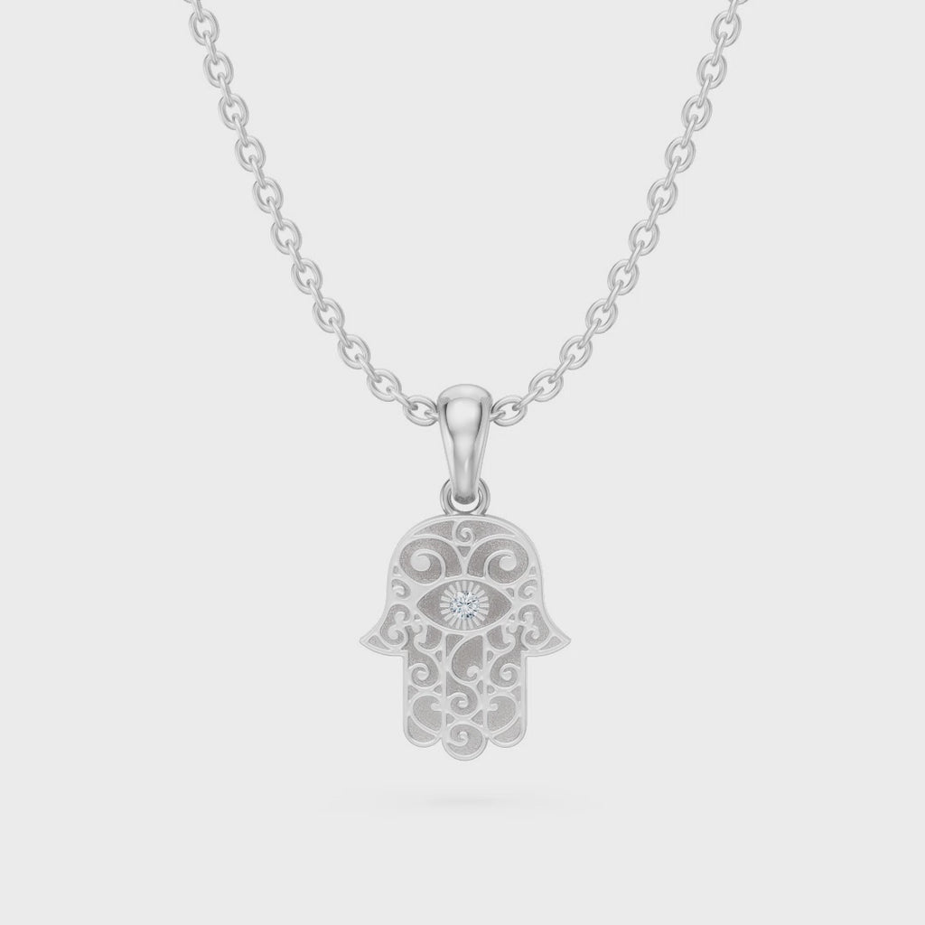 Hamsa Hand Lab Diamond Pendant