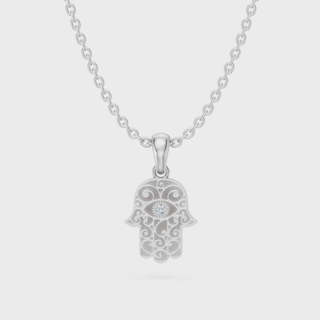 Hamsa Hand Lab Diamond Pendant
