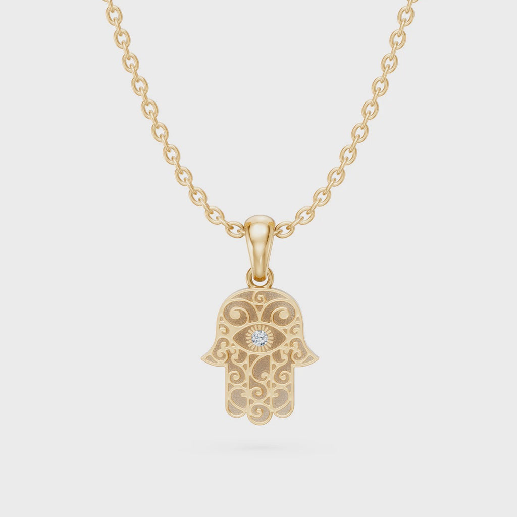 Hamsa Hand Lab Diamond Pendant